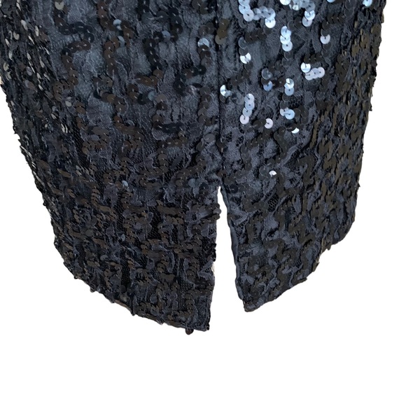 JESSICA MCCLINTOCK GUNNE SAX Vintage 80s 90s Sequin Ruffle Strapless Mini Dress - Picture 9 of 12